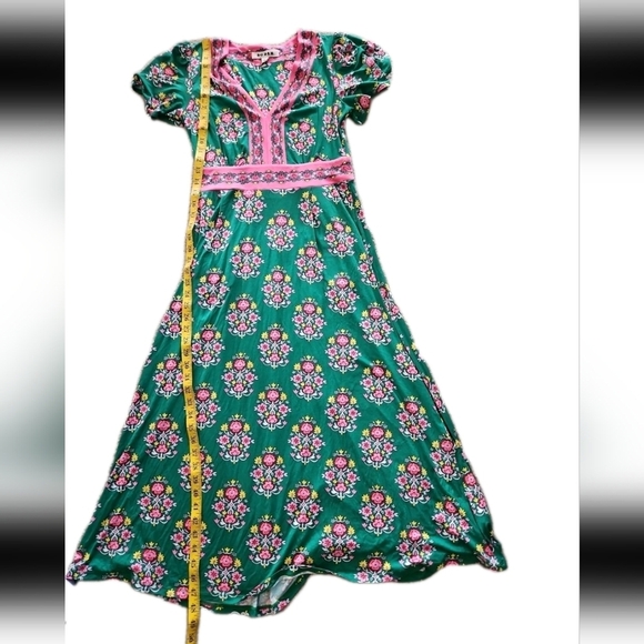 Boden Women's Green Ellie Maxi Floral Garden Party Colorful Tea Dress 4P - Picture 15 of 16